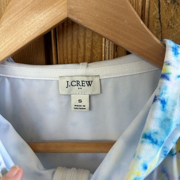 J. Crew Small Full Zip Athletic Long Sleeve Hoodie Hooded Tie Dye - Picture 4 of 10